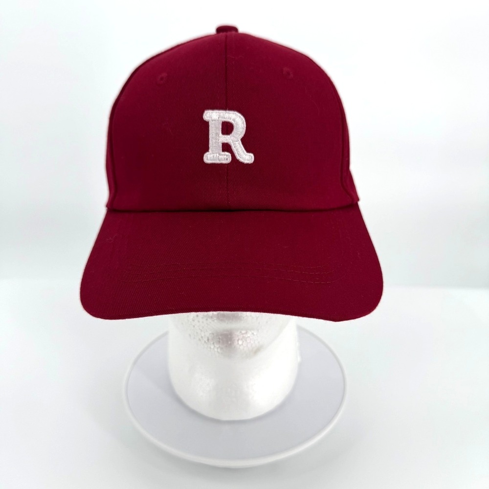 Baseball Cap Unisex OSFM Burgundy Red Letter R Embroidered Hat